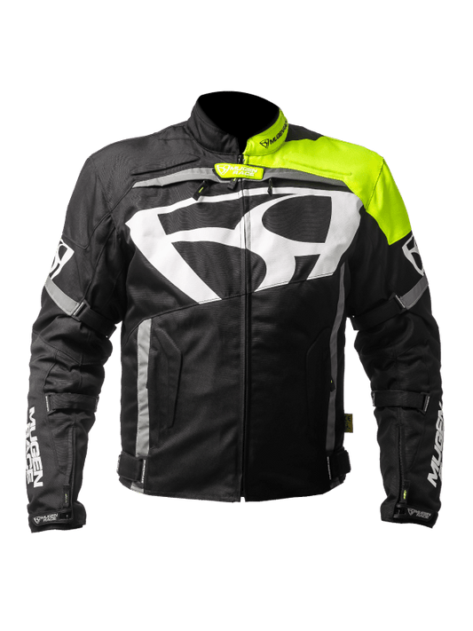 MUGENRACE AGGRESSORE-T Moto Tessile Giacca Nero Giallo Fluo 