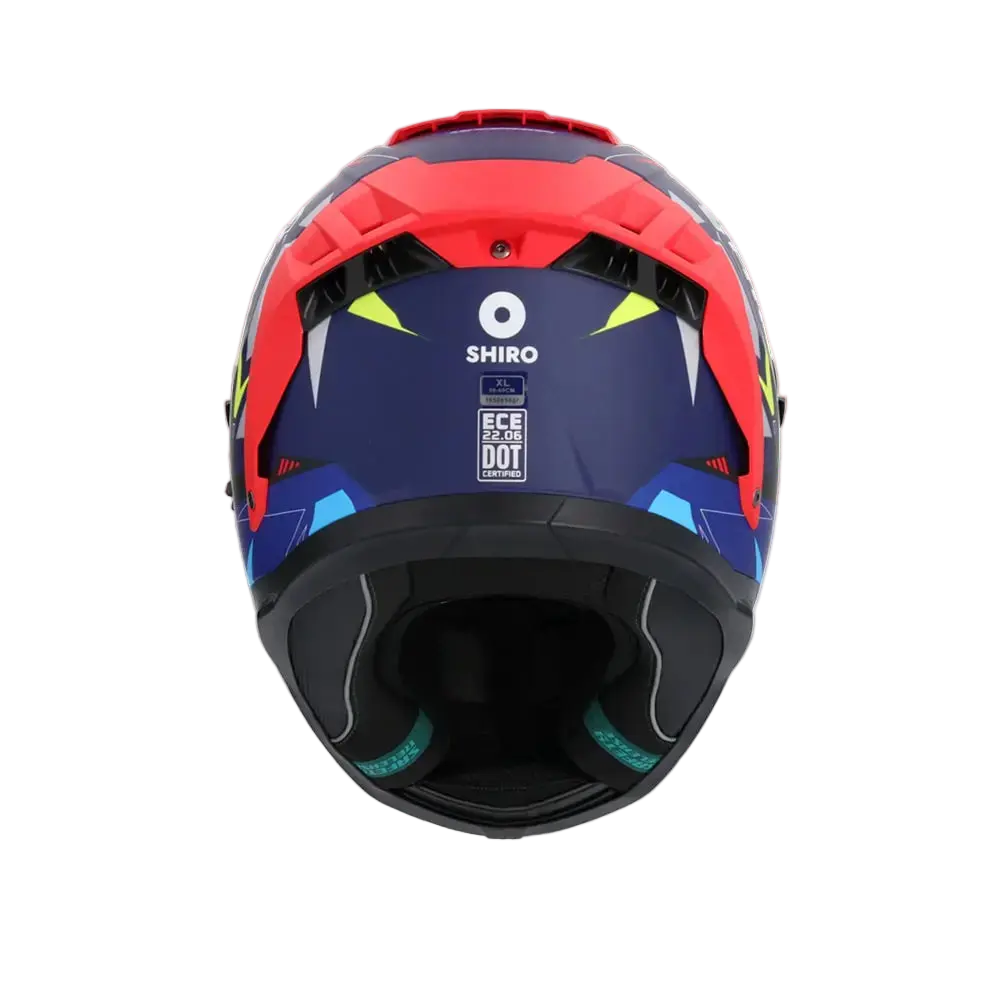SHIRO ALPHA UPGRADE Moto Integrali Caschi Opaco Blu Nero Rosso 