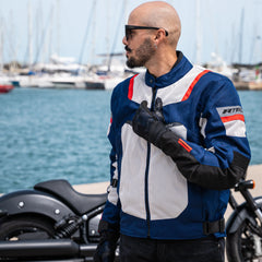 R-TECH - GIACCA IN TESSUTO A RETE SPIRALE BLU/GHIACCIO/ROSSO shoot 2