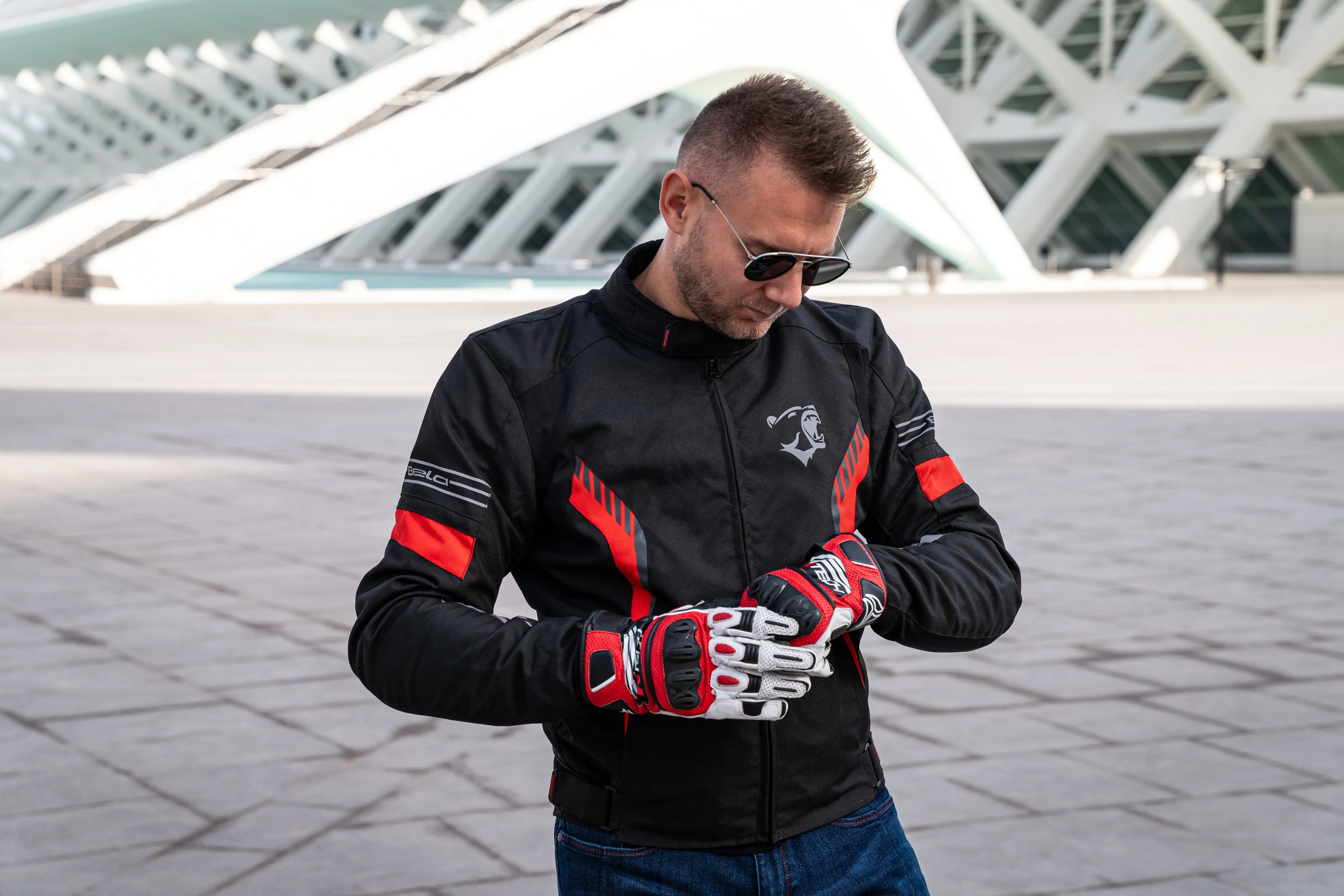 Bela Bradley Rosso Giacca Tessile da Moto Yamoto Yamoto Negozio di abbigliamento motociclistico