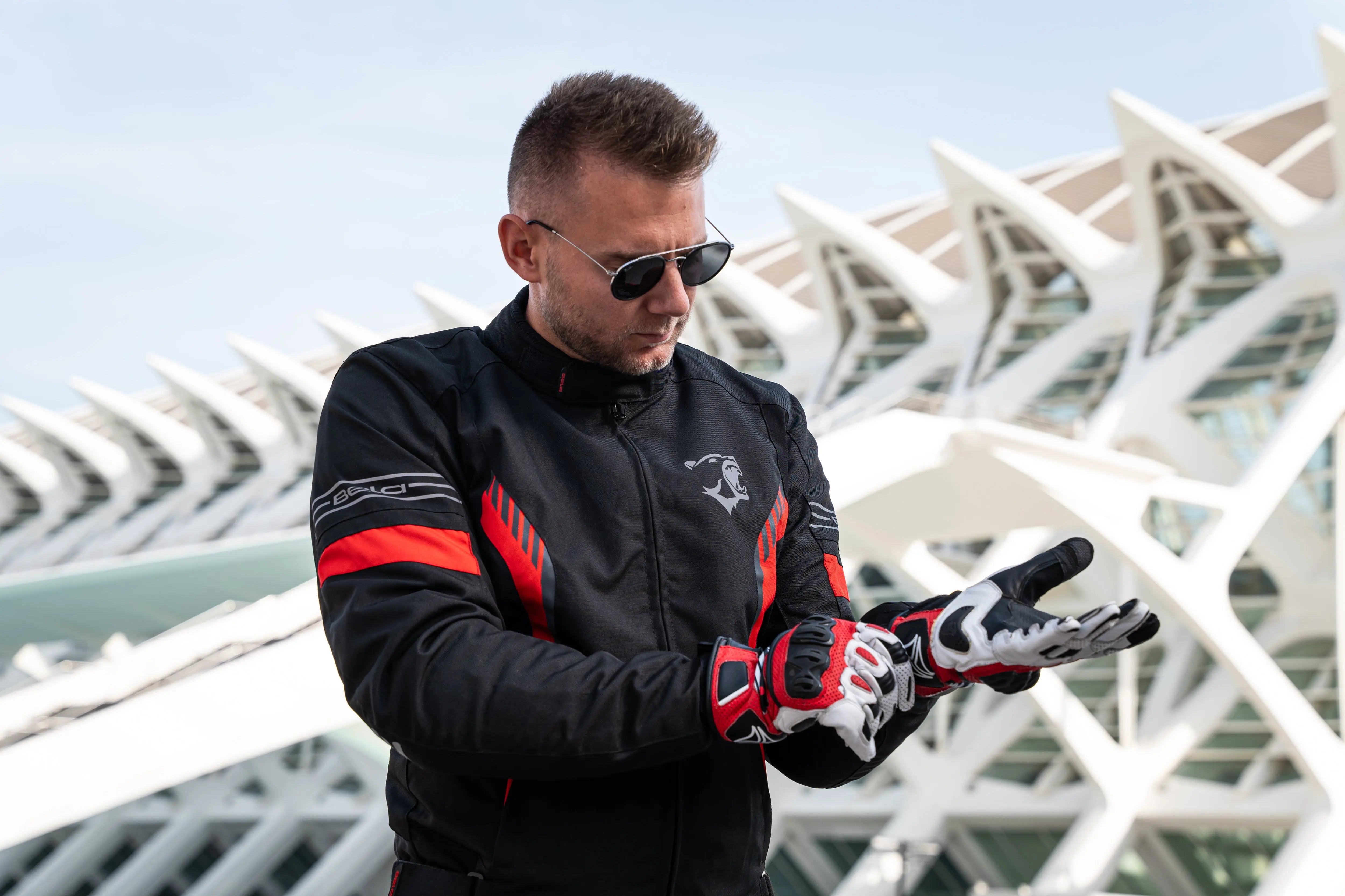 Bela Bradley Rosso Giacca Tessile da Moto shoot 3