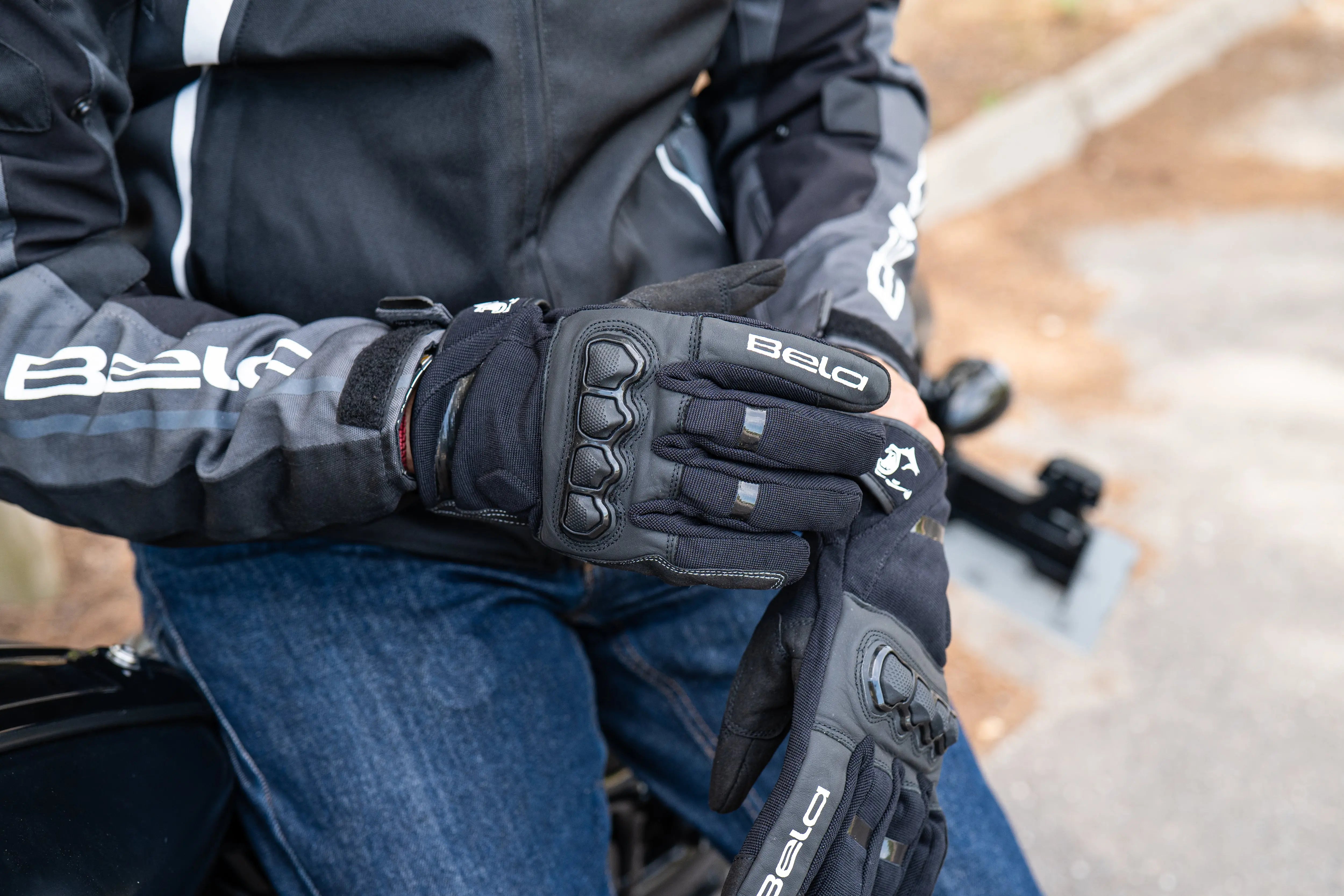 Bela Tracker Men Guanti da Moto Uomo - Nero/Grigio shot 3