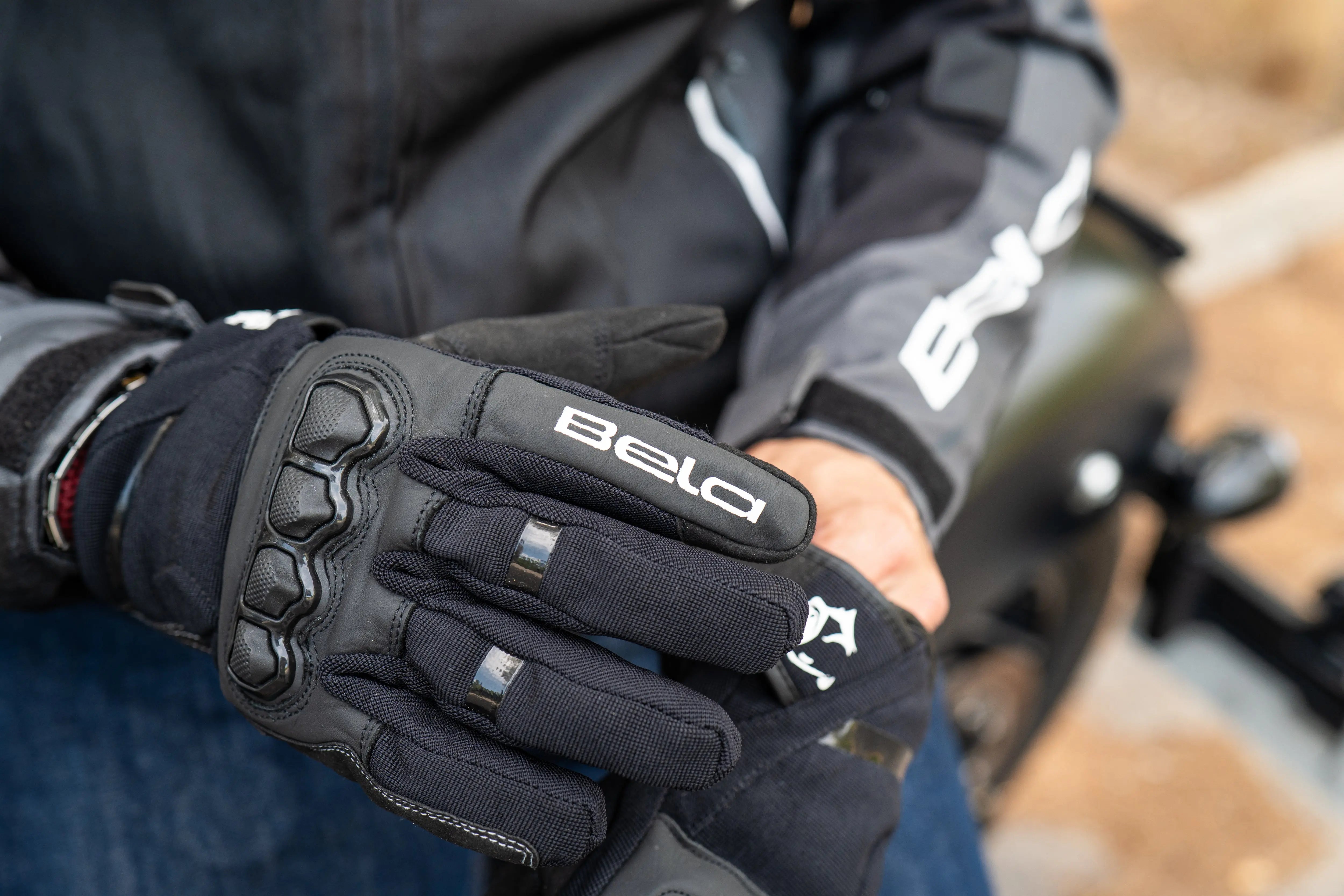 Bela Tracker Men Guanti da Moto Uomo - Nero/Grigio shoot2