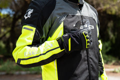 Bela Cordaniel Giacca moto - Nera/Grigio scuro/Fluor giallo shoot 1