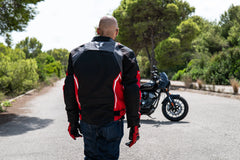 Bela Cordaniel Giacca moto - Nera/Grigio scuro/Rosso shoot 3