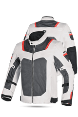 R-Tech Spiral Mesh Giacca estiva in tessuto moto -Ghiaccio/Nero/Rosso 