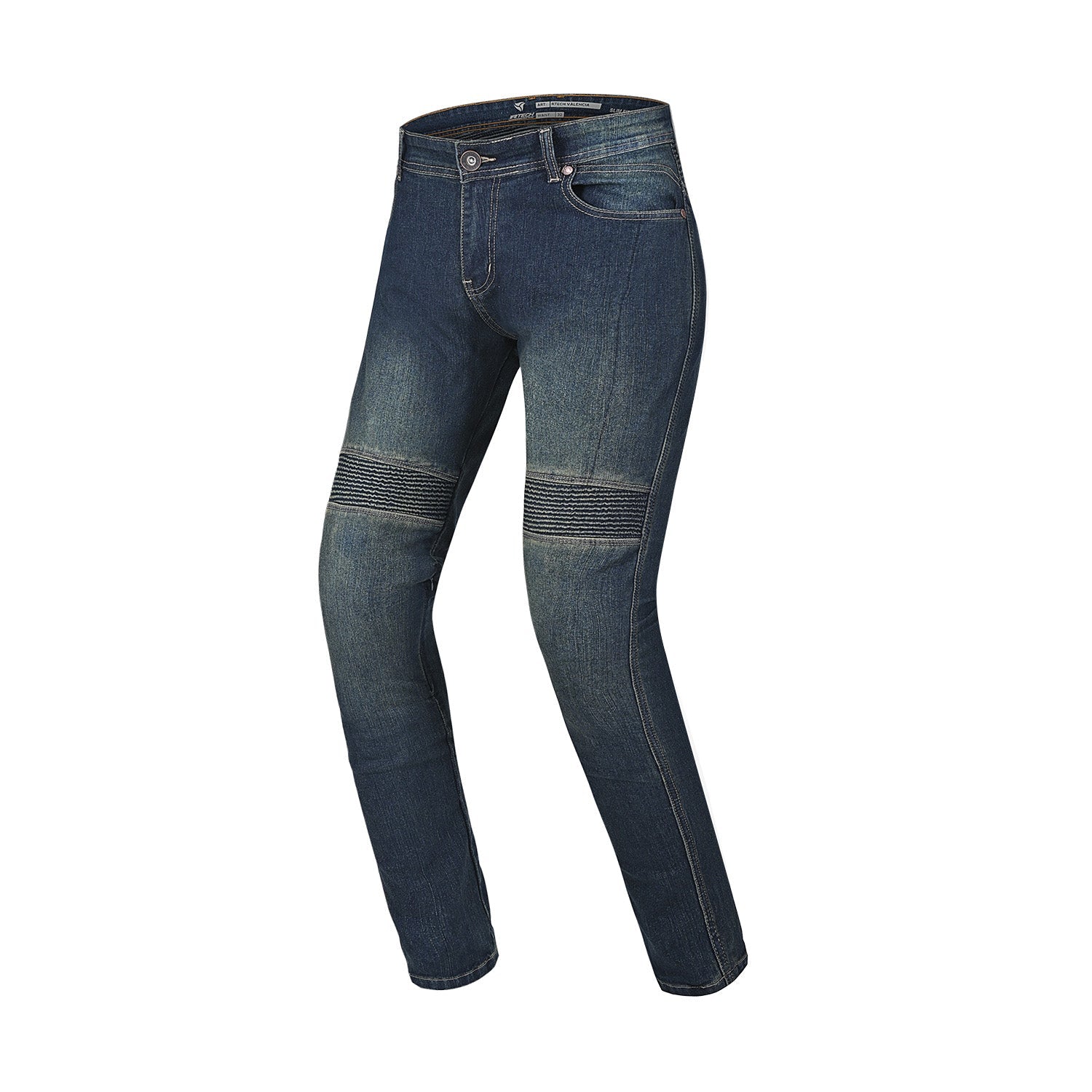R-TECH VALENCIA PANTALON DE HOMBRE DENIM JEANS 32L AZUL VINTAGE SPRAY 