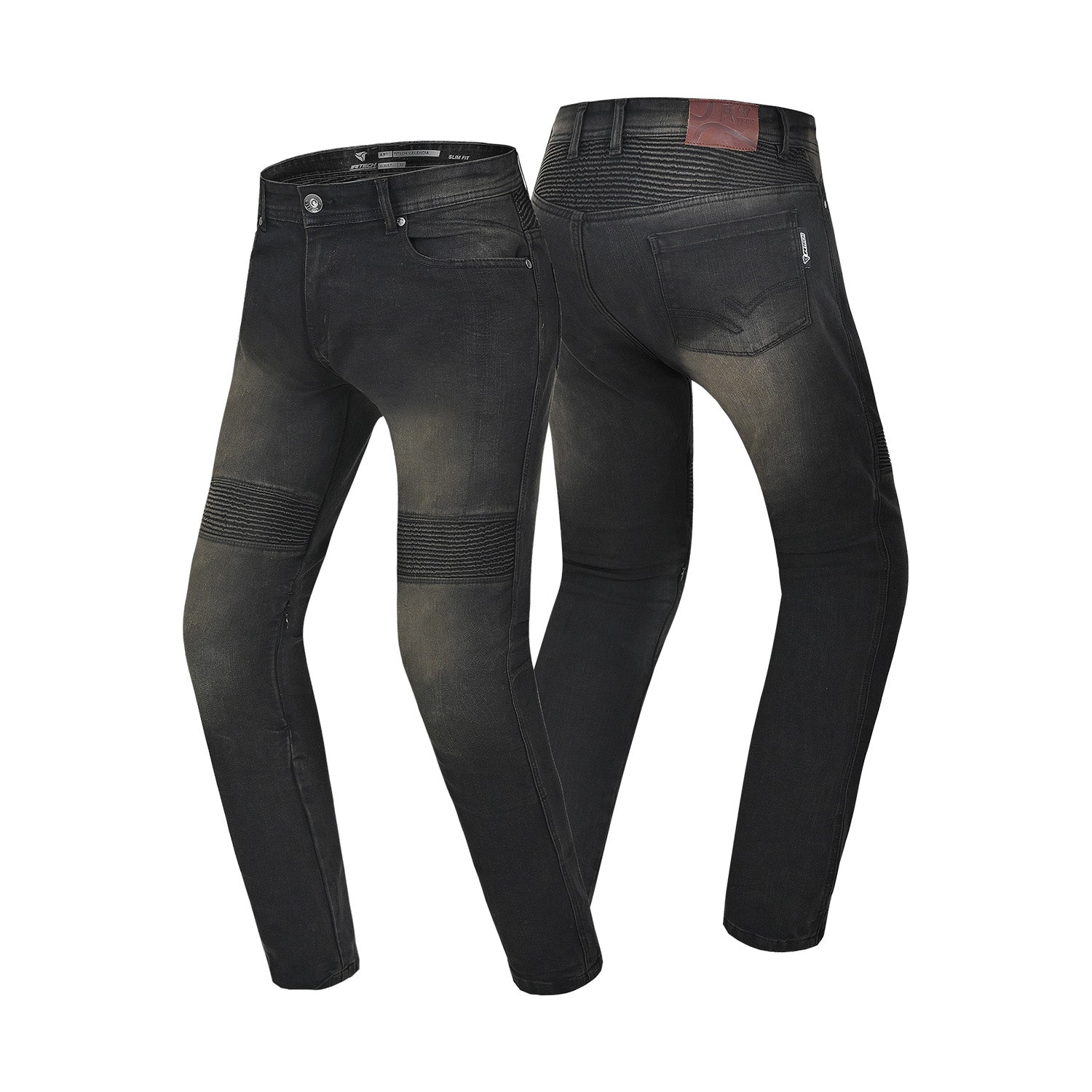 R-TECH VALENCIA PANTALON DE HOMBRE DENIM JEANS 32L NEGRO KHAKI TINT SPRAY 