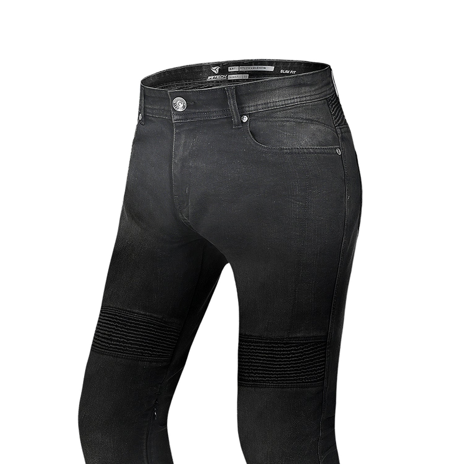 R-TECH VALENCIA PANTALON DE HOMBRE DENIM JEANS 32L NEGRO SPRAY 