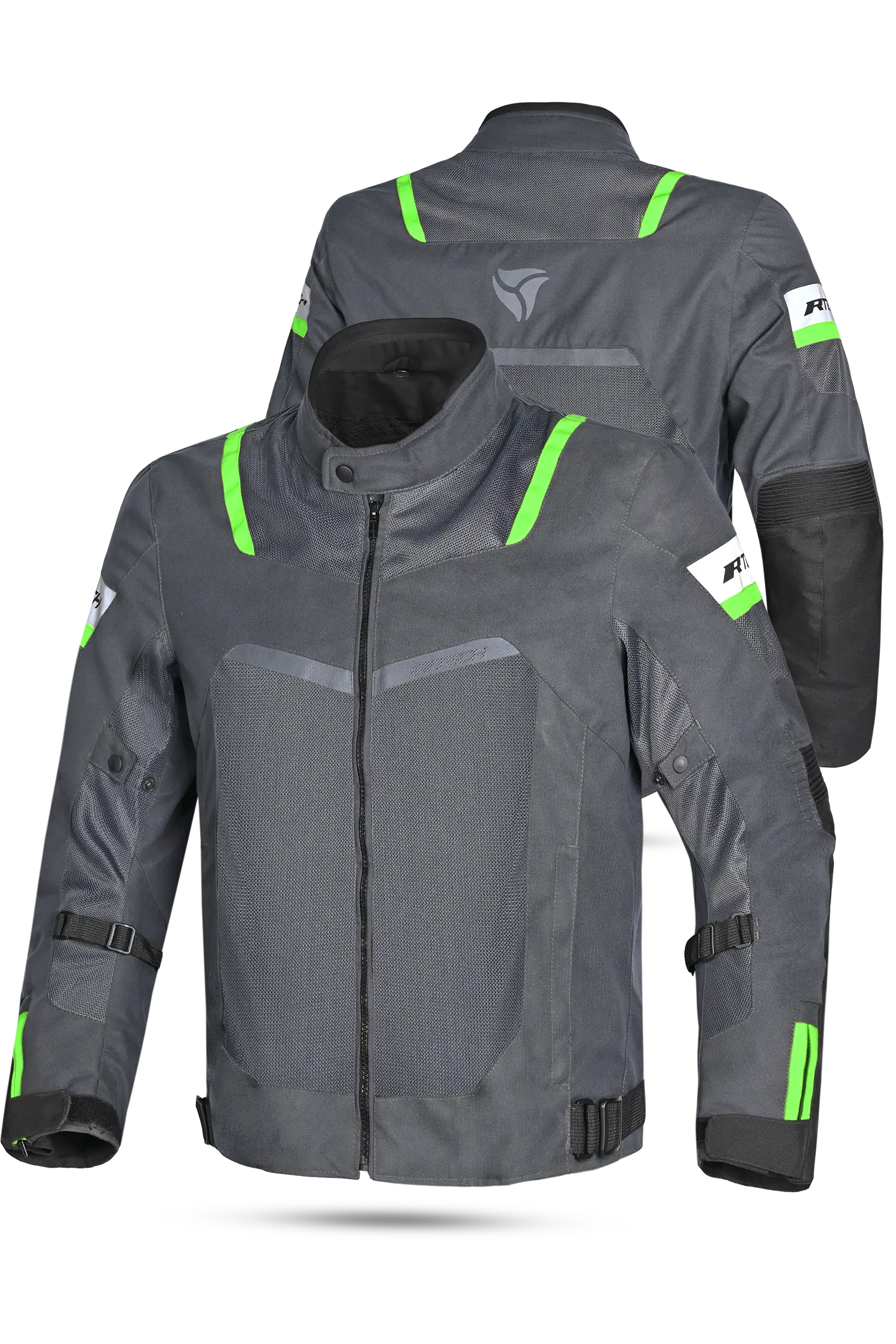 R-Tech Spiral Mesh Giacca Estiva in Tessuto Moto -Grigio/Nero/verde 
