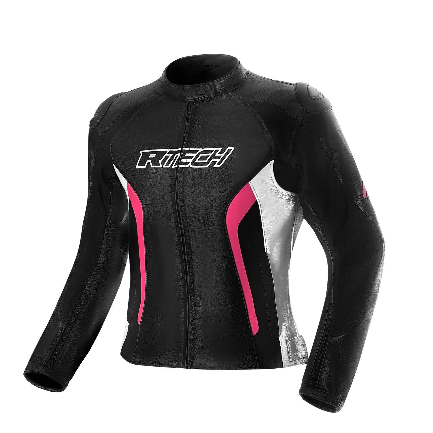 R-TECH TOM RIDER GIACCA DI MOTO DONNA NERO BIANCO FUCSIA 