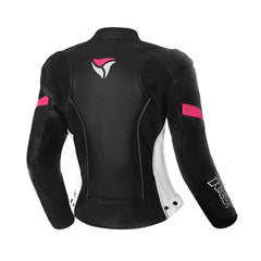 R-TECH TOM RIDER GIACCA DI MOTO DONNA NERO BIANCO FUCSIA 