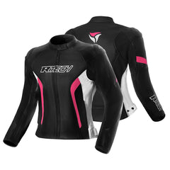 R-TECH TOM RIDER GIACCA DI MOTO DONNA NERO BIANCO FUCSIA 