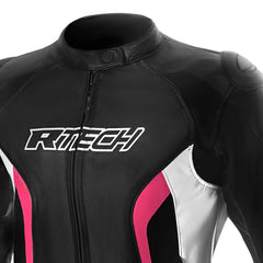 R-TECH TOM RIDER GIACCA DI MOTO DONNA NERO BIANCO FUCSIA 
