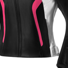 R-TECH TOM RIDER GIACCA DI MOTO DONNA NERO BIANCO FUCSIA 