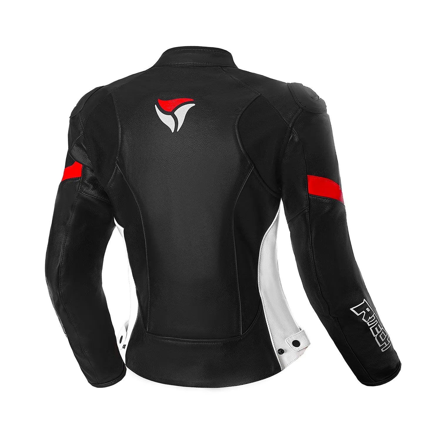 R-TECH TOM RIDER GIACCA DI MOTO IN PELLE DONNA NERO BIANCO ROSSO 