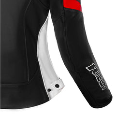 R-TECH TOM RIDER GIACCA DI MOTO IN PELLE DONNA NERO BIANCO ROSSO 