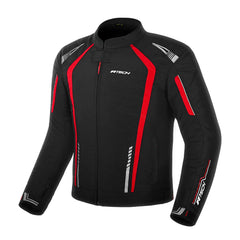 R-TECH MARSHAL GIACCA DI MOTO UOMO NERO ROSSO 