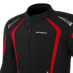 R-TECH MARSHAL GIACCA DI MOTO UOMO NERO ROSSO 