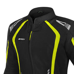 R-TECH MARSHAL GIACCA DI MOTO DONNA NERO GIALLO FLUO 