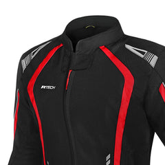 R-TECH MARSHAL GIACCA DI MOTO DONNA NERO ROSSO 