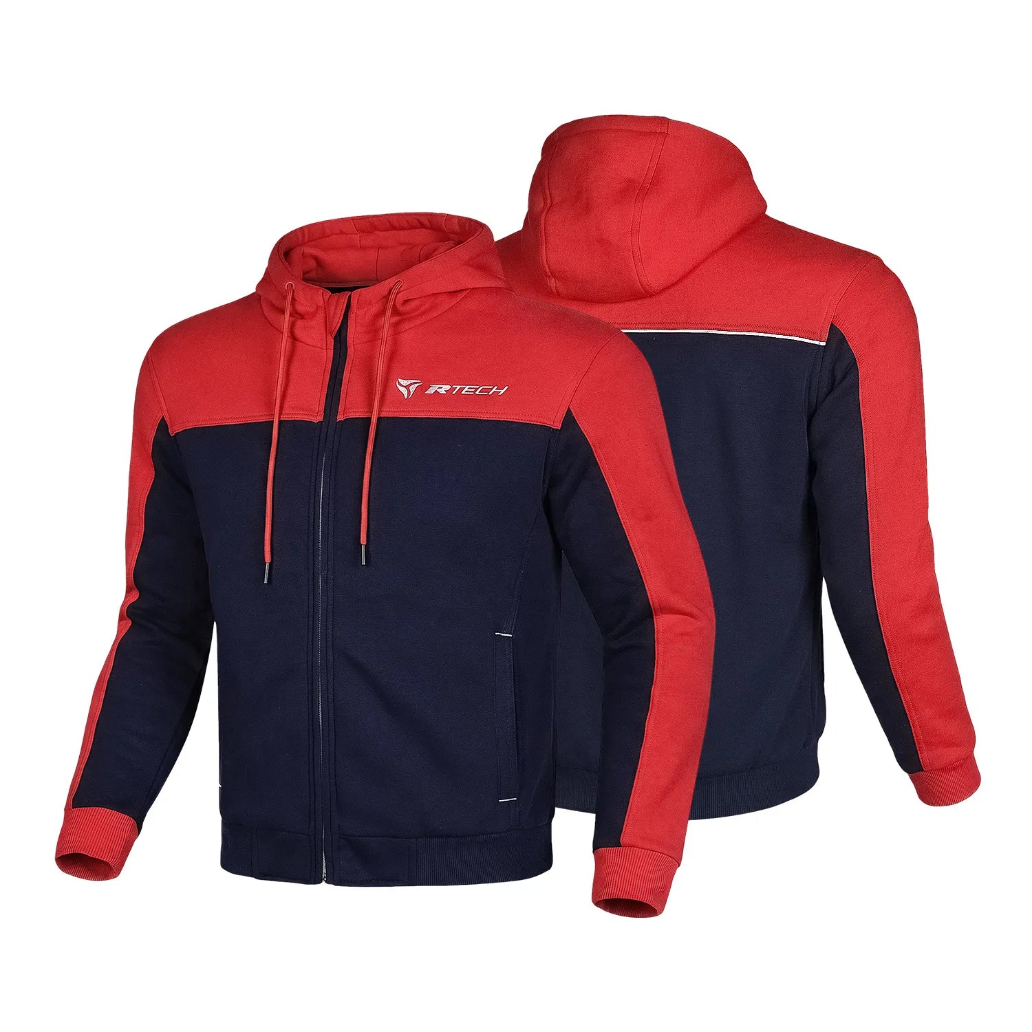 R-TECH SUSPENSION FELPA CON CAPPUCCIO PROTEZIONE BLU ROSSO 