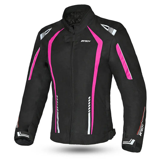R-Tech Marshal Giacca da donna Moto Nero/Rosa front