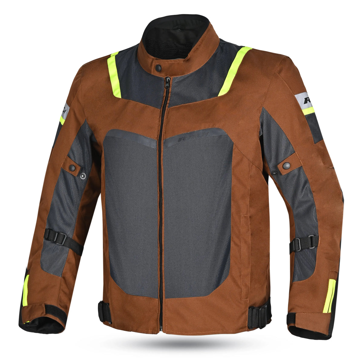 R-Tech Spiral Mesh  Giacca Estiva in Tessuto Moto -camuffamento marrone/Grigio/Giallo Fluo front