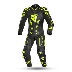 R-Tech rising star Kangaroo Mix Tuta Moto In Pelle Racing Intera Nero/Giallo 