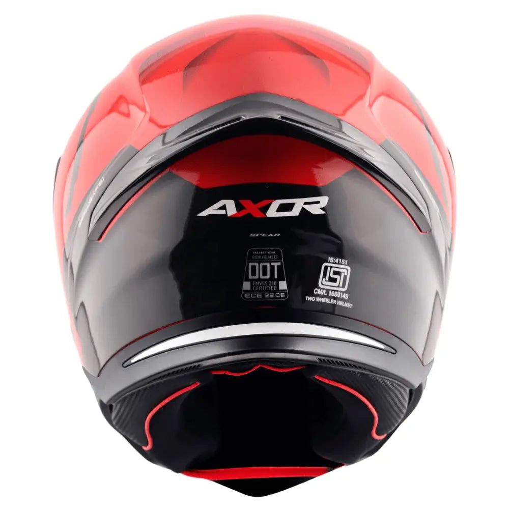 AXOR Helmets HUNTER SPEAR CASCHI INTEGRALE NERO ROSSO 