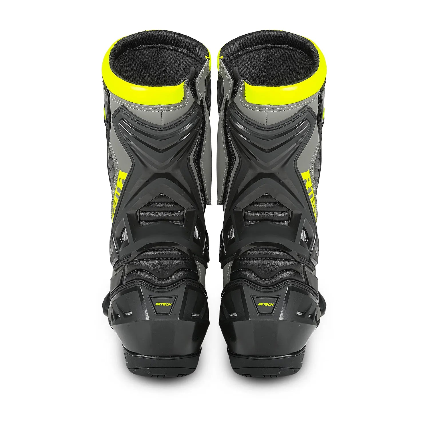 R-TECH TORNADO 2.0 STIVALI DI MOTO CORSA  NERO GRIGIO GIALLO FLUO 