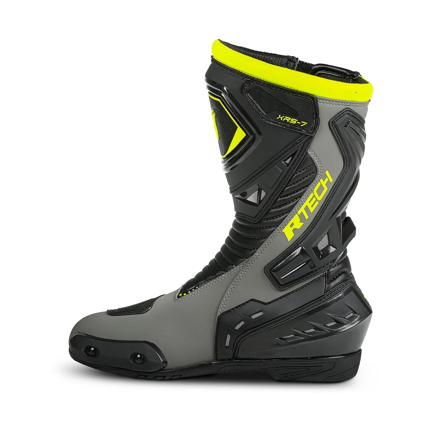 R-TECH TORNADO 2.0 STIVALI DI MOTO CORSA  NERO GRIGIO GIALLO FLUO 
