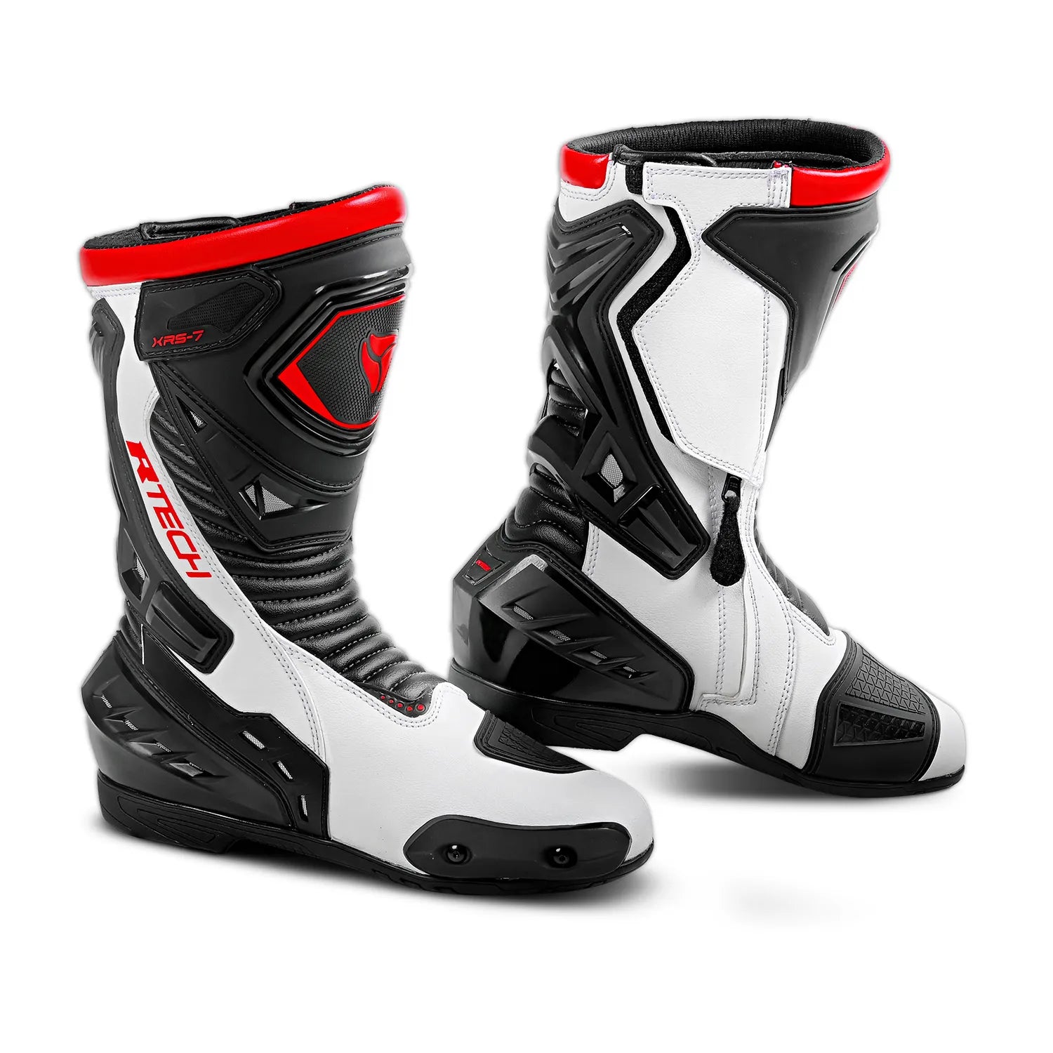 R-TECH TORNADO 2.0  CORSA  STIVALI DI MOTO NERO BIANCO ROSSO 