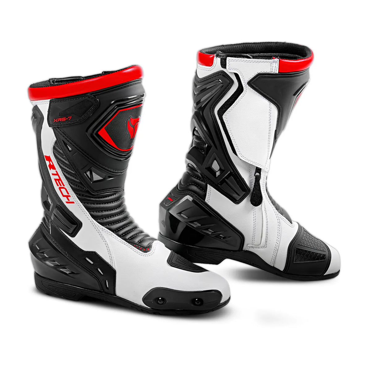 R-TECH TORNADO 2.0  CORSA  STIVALI DI MOTO NERO BIANCO ROSSO 