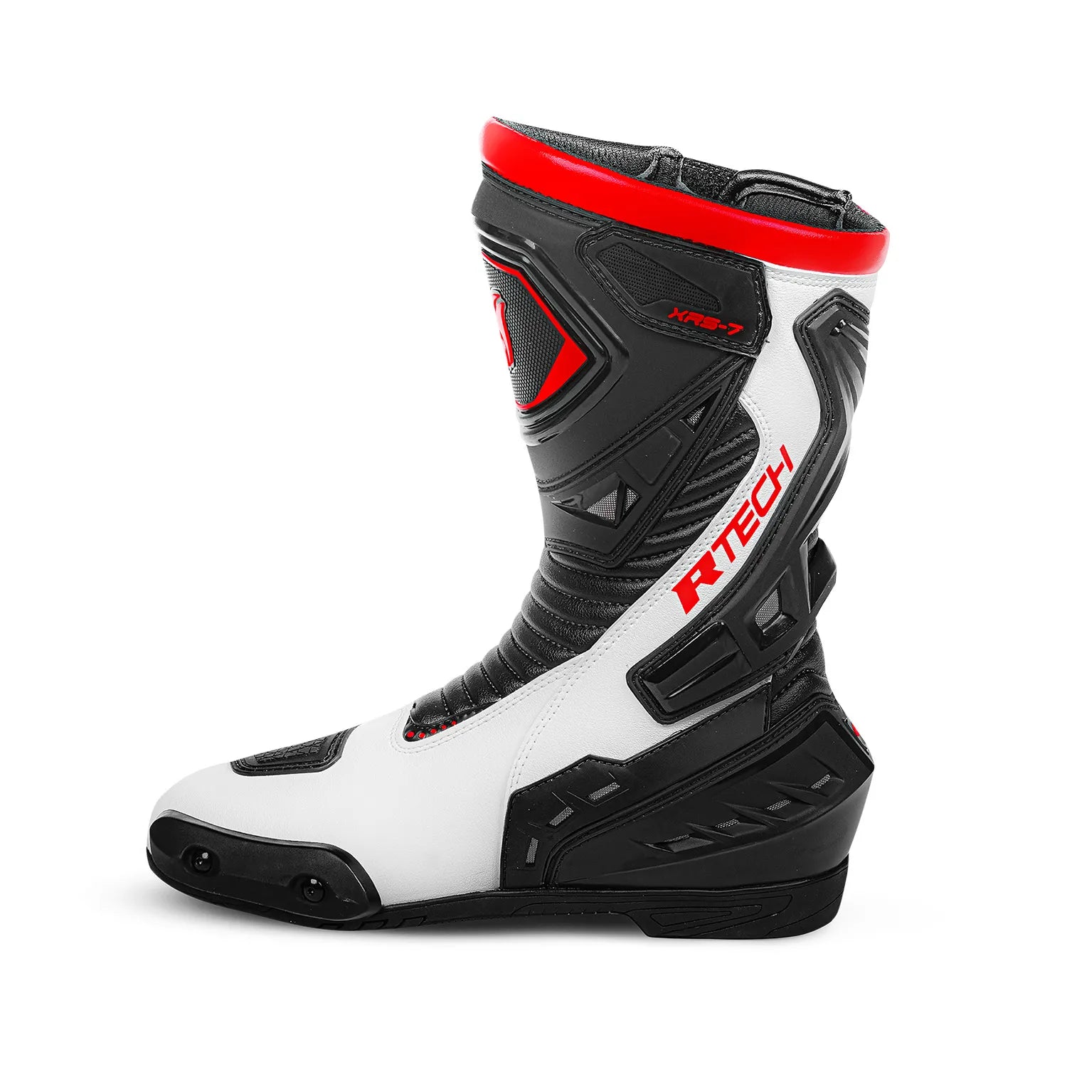R-TECH TORNADO 2.0  CORSA  STIVALI DI MOTO NERO BIANCO ROSSO 