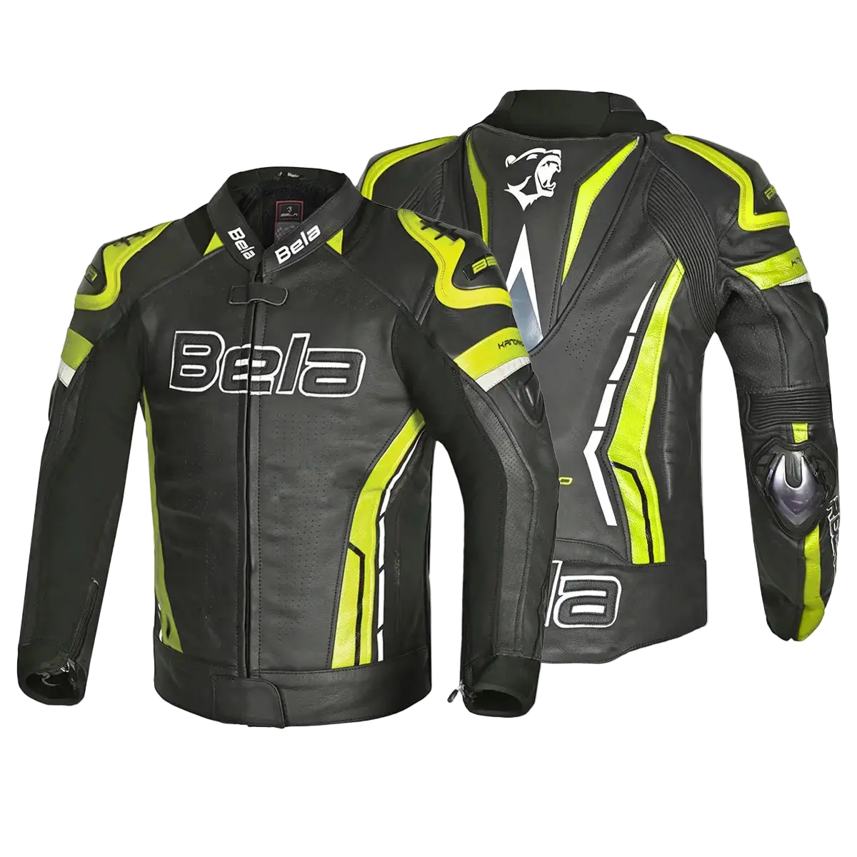 Bela Rocket Nero Giallo Men Giacca (Pelle Di Canguro Mix) 