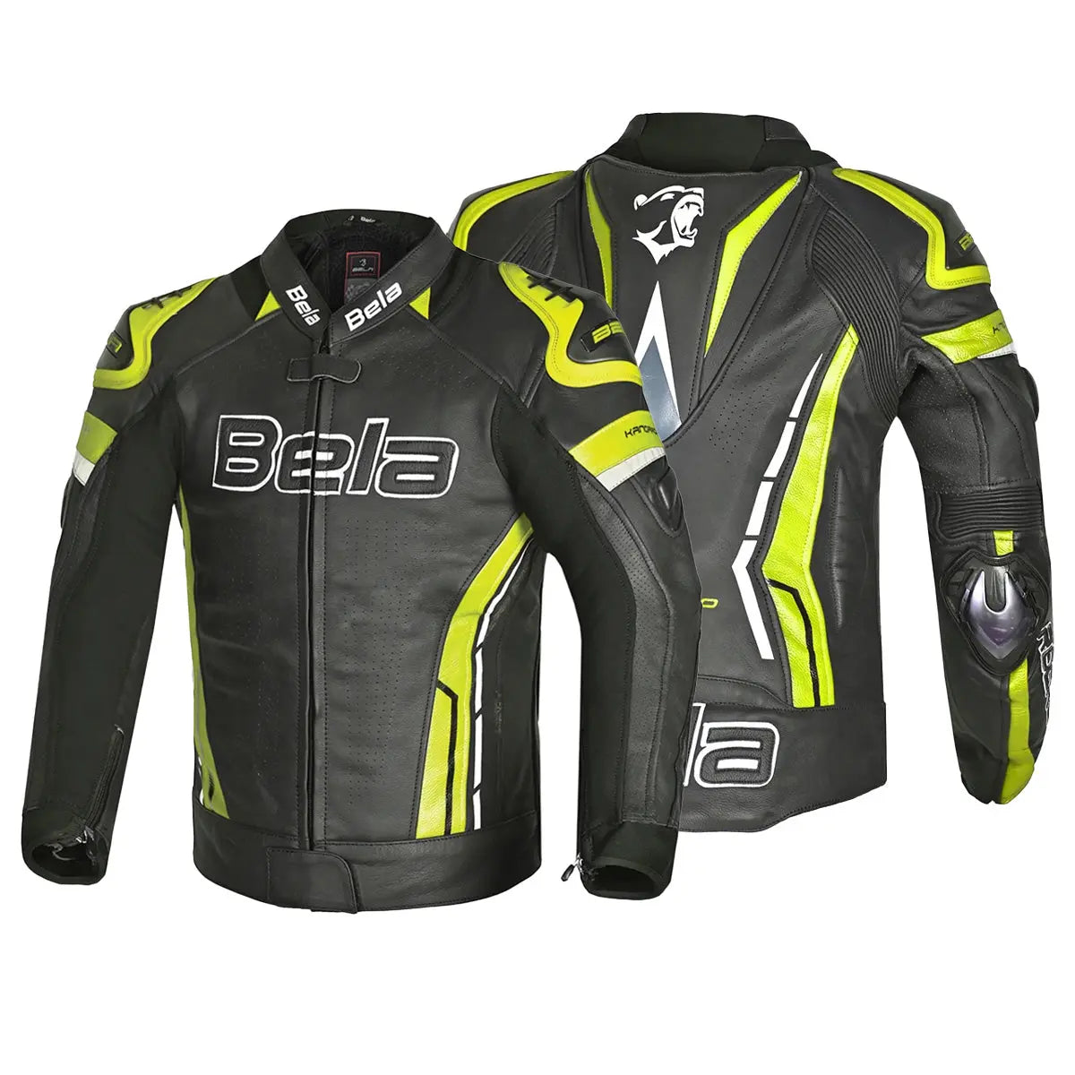 Bela Rocket Nero Giallo Men Giacca (Pelle Di Canguro Mix) 