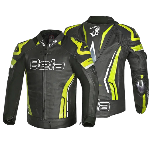 Bela Rocket Nero Giallo Men Giacca (Pelle Di Canguro Mix) 