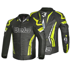 Bela Rocket Nero Giallo Men Giacca (Pelle Di Canguro Mix) 