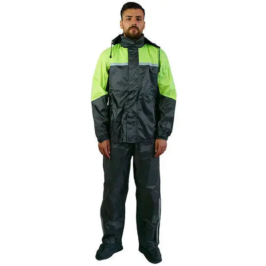 Set Antipioggia Giacca e Pantalone Tj Marvin CLASSICO E31 Nero Giallo Fluo(2pz) shoot 1