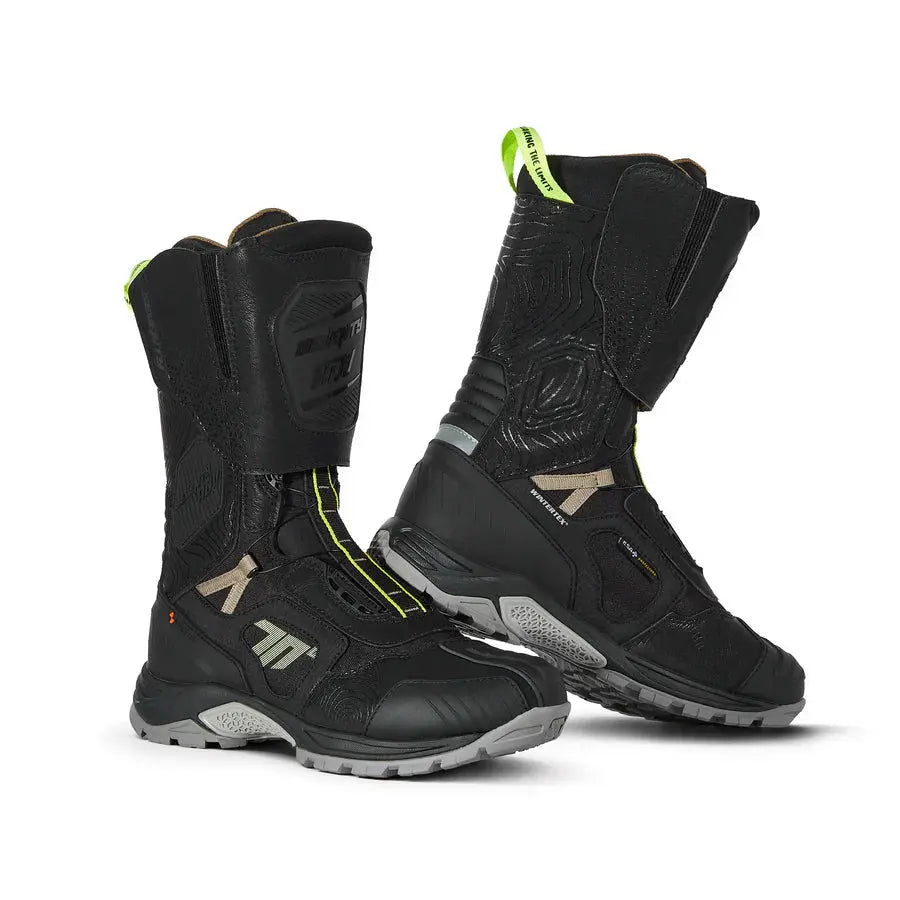 SEVENTY SD-BA6 STELVIO HIGH Botas De Moto Unisex Para Aventura Negro/Arena/Amarillo Fluor - BOTAS