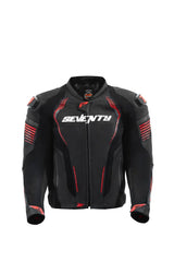 SEVENTY SD-JL24 SPOILER Moto Pelle Uomo Giacca Nera Rossa