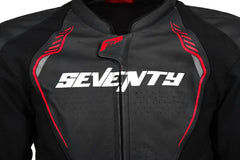 SEVENTY SD-JL24 SPOILER Moto Pelle Uomo Giacca Nera Rossa