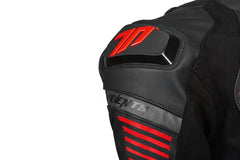 SEVENTY SD-JL24 SPOILER Moto Pelle Uomo Giacca Nera Rossa