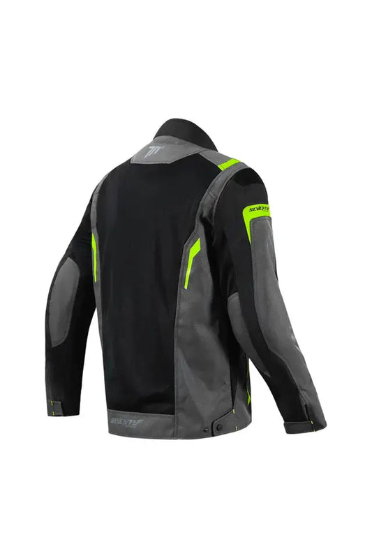 SEVENTY SD-JT66 SAHARA Men Chaqueta De Moto Gris/Amarillo Fluorescente