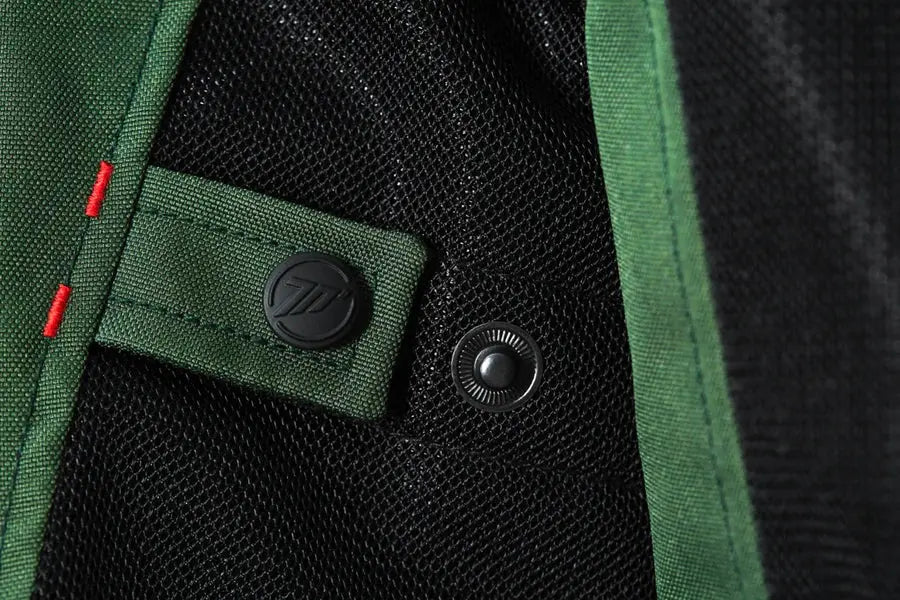 SEVENTY SD-JT66 CHAQUETA DE MOTO SAHARA PARA HOMBRE SAHARA VERDE EJÉRCITO/ROJO - SECURTEX MOTOR S.L (t/a MaximoMoto)