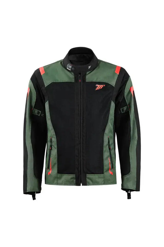 CHAQUETA DE MOTO SAHARA PARA HOMBRE SD-JT66 SAHARA VERDE EJÉRCITO/ROJO