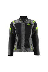 Chaqueta de moto Seventy SD-JT68 Sahara Summer para mujer gris/amarillo fluorescente