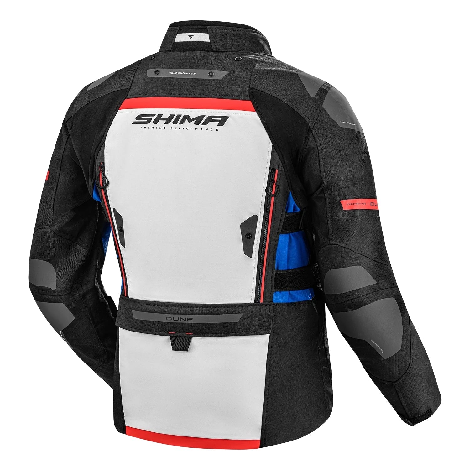 SHIMA DUNE CHAQUETA TEXTIL DE MOTO HOMBRE NEGRO BLANCO AZUL 