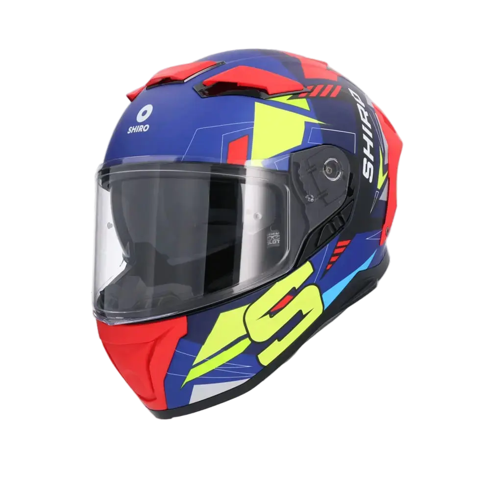 SHIRO ALPHA UPGRADE Moto Integrali Caschi Opaco Blu Nero Rosso 